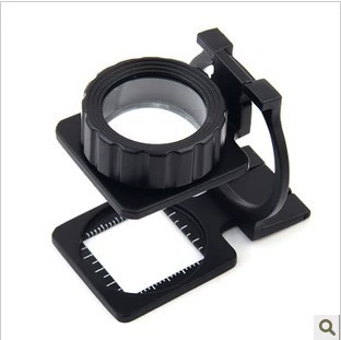 Оптовая поставка 20-кратная металлическая складная увеличительное стекло с двойной линзой, черная противень для выпечки, может читать тканевое зеркало