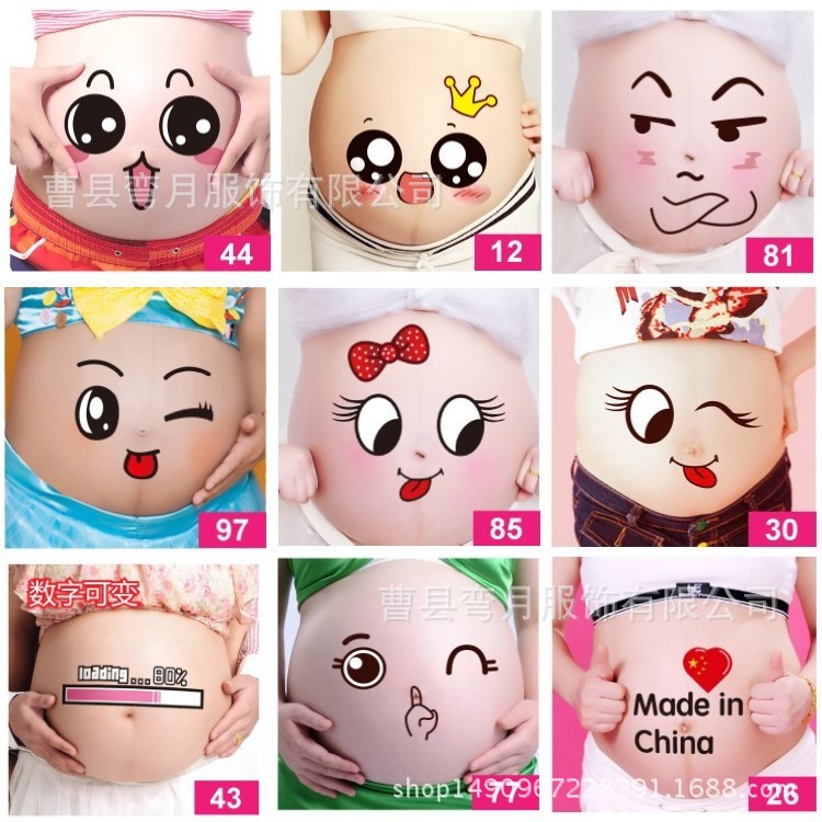 新商品の妊婦は腹のシールを撮って、お腹を貼って、お腹を貼ってください。