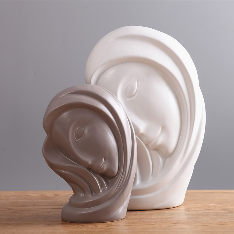 Salón decoración nórdico gris blanco cabeza retrato cerámica florero modelo comedor Mesa TV gabinete suave Decoración Accesorios Para el hogar al por mayor