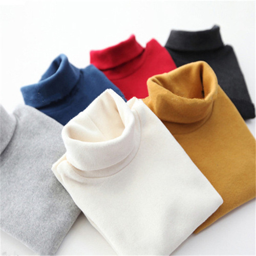 2025 Autumn/Winter Children's Top for Girls: High Neck Cotton T-Shirt for Toddlers and Young Children, Long-Sleeved Baby Apparel