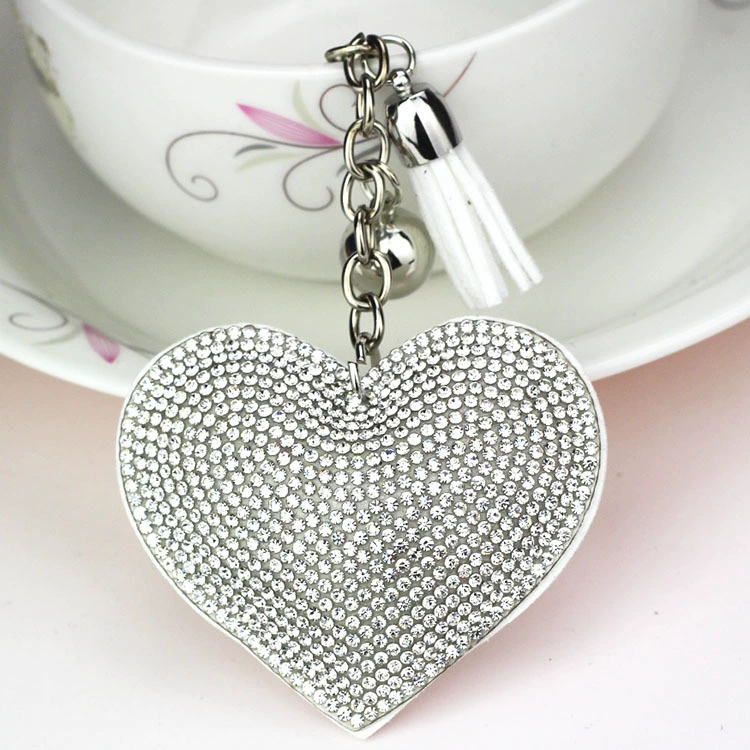 Брелок (в стиле Chanel) сердце с кисточкой, аксессуар DIY, 9×8×2 см