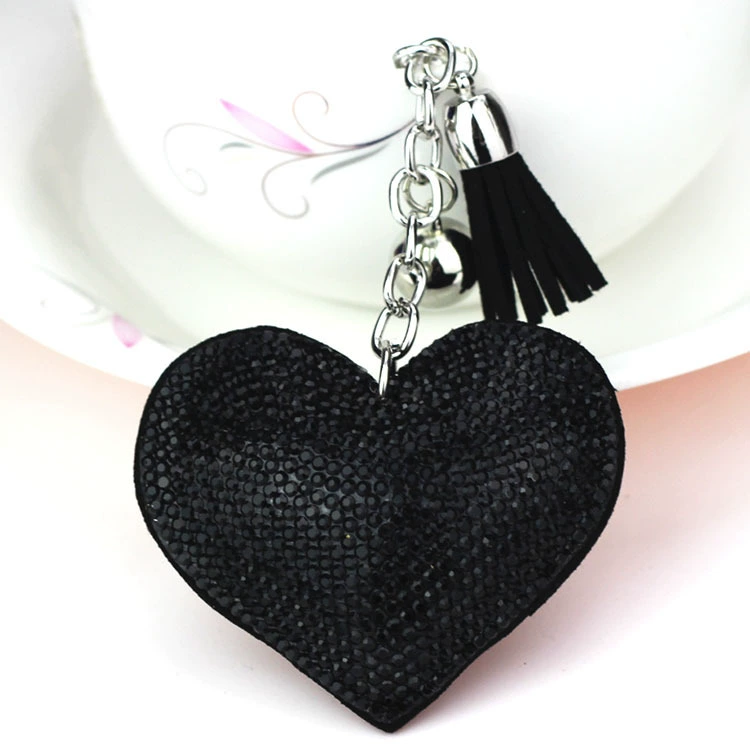 Брелок (в стиле Chanel) сердце с кисточкой, аксессуар DIY, 9×8×2 см
