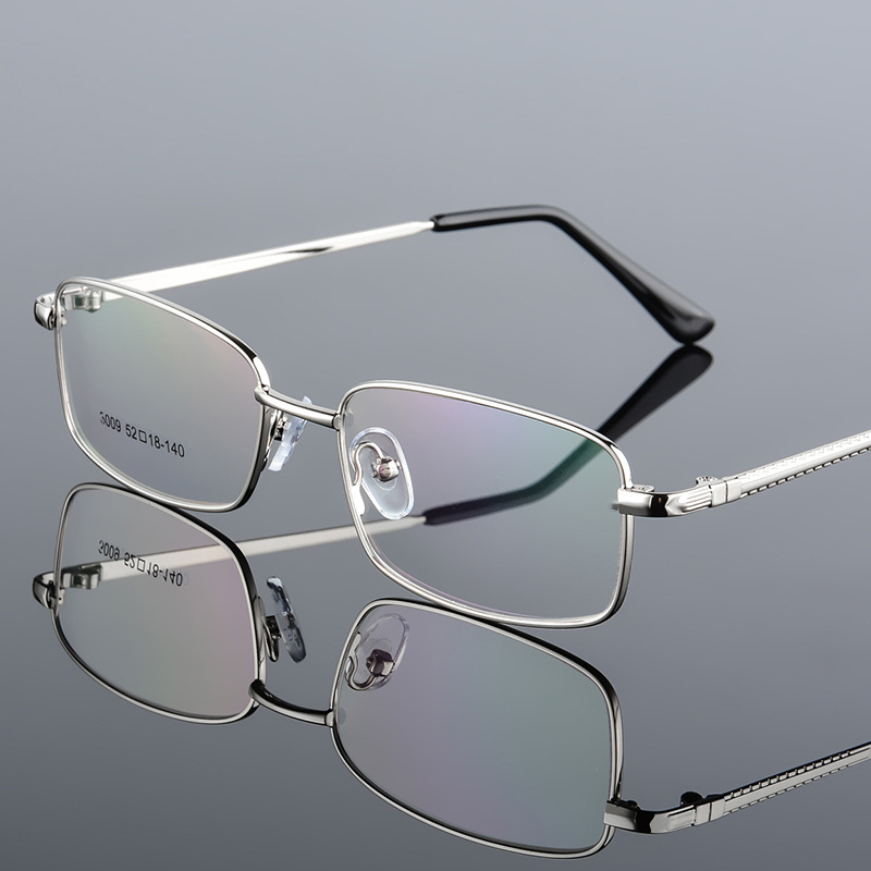 厂家批发 钛合金厚金电镀金属眼镜架可装老花镜框  3009