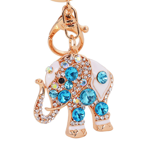 Isiya alloy key chain oil dripping diamond elephant car key chain bag pendant small gift wholesale