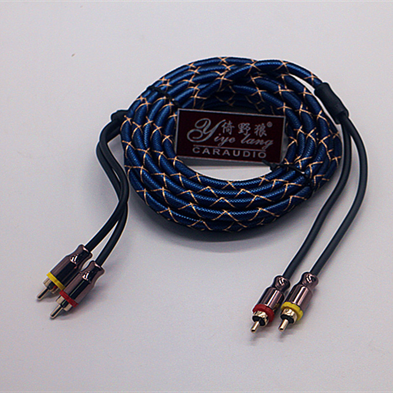 汽车信号线 音响升级高档线材 发烧无氧纯铜RCA音频线金属头