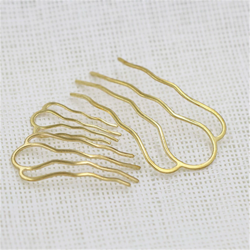 Чистая медь четыре зуба для волос вилка гребень для волос DIY антикварный головной убор Материал аксессуары сплав антикварная шпилька свадебный головной убор