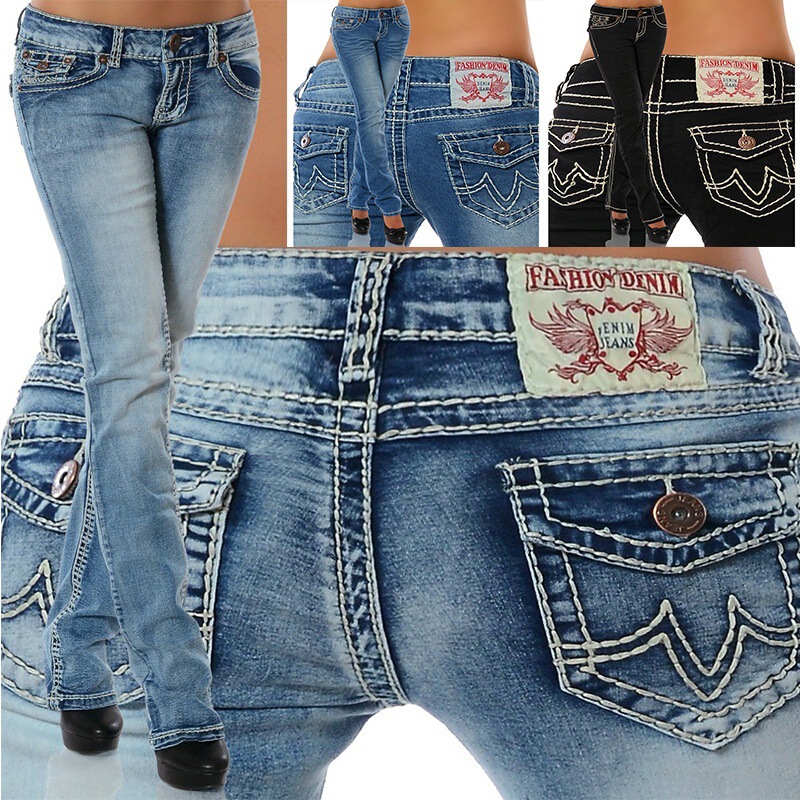 European and American Style 2021 Summer Women's High-Waisted Embroidered Straight-Leg Jeans, Slim-Fit High-Waisted Jeans for Women European and American Style 2021 Summer Women's High-Waisted Embroidered Straight-Leg Jeans, Slim-Fit High-Waisted Jeans for Women
