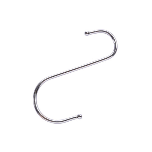 Stainless steel metal S-shaped door back hook kitchen bathroom wall hanging seamless nail-free S hook coat hanger hook coat hook