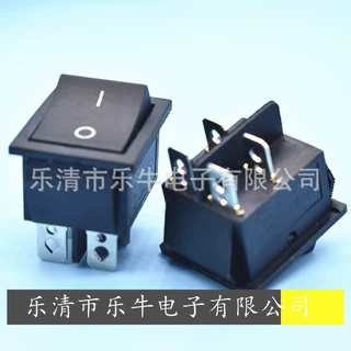 复位船型开关KCD4 4脚2档翘板开关 16A电器电源开关 单边复位开关