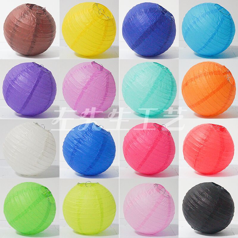 Solid color DIY paper lantern mall holiday decoration ceiling decoration paper lantern wholesale children's handmade painting