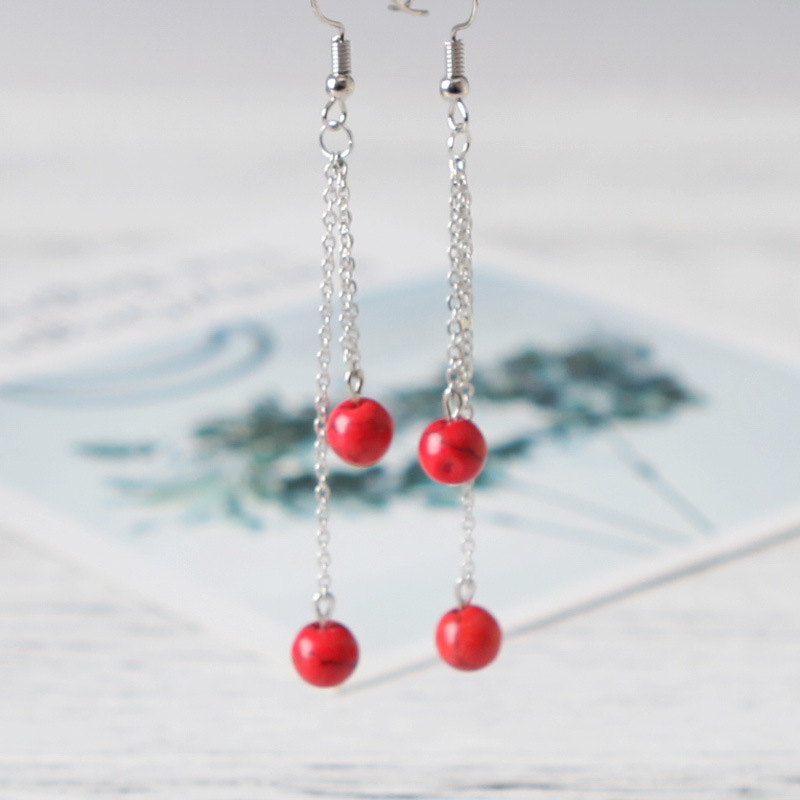 青歌手工制作气质韩国耳环长款吊坠个性耳坠耳钉网红流苏耳饰女