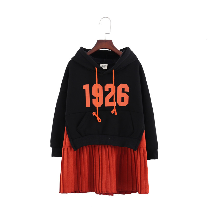 Estilo coreano 2023 Invierno Nuevas niñas suéter forrado de lana vestido de costura vestido de princesa de las niñas