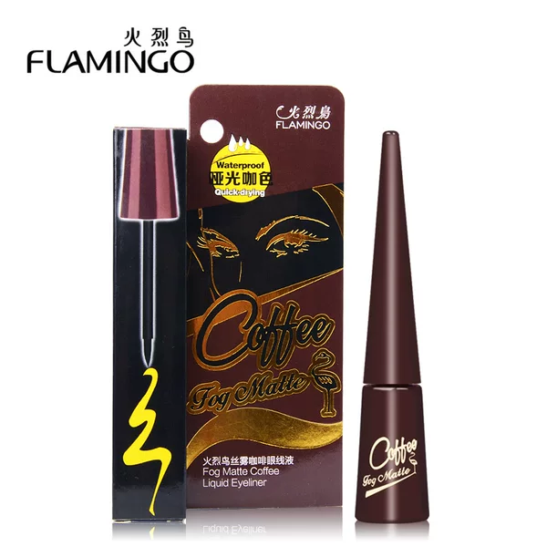 Flamingo Silk Fog Coffee Eyeliner Anti-sweat Easy to Sizzling ins Matte Fog Dark Brown Eyeliner Hard Pen
