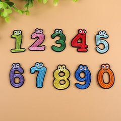 Embroidered patch with cute eyes, digital embroidery, fabric sticker, decorative patch for clothes, repair patch