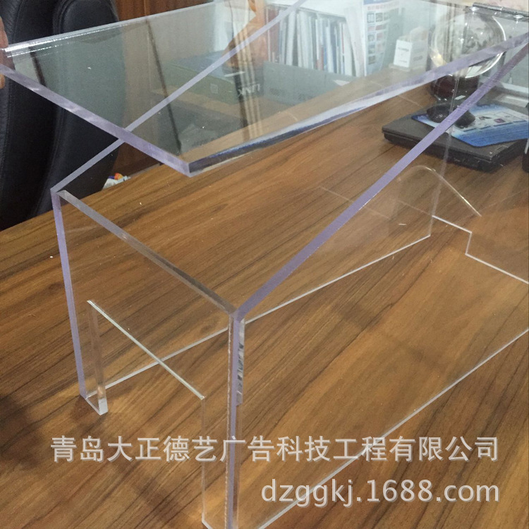 青岛有机玻璃制品亚克力盒子防尘罩异型翻盖带锁透明亚克力