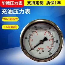 YN60Z面板式充油耐震压力表  不锈钢耐腐蚀1/4PT充油压力表