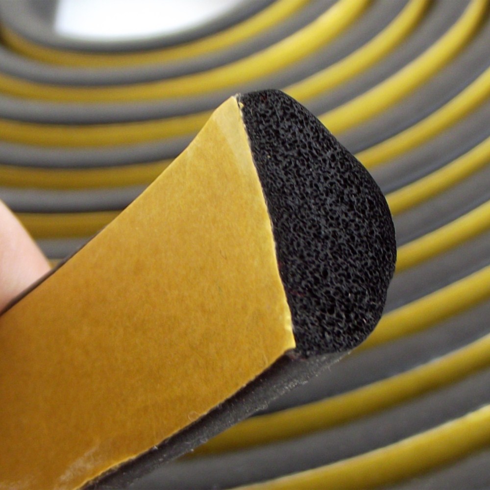 15x3mm半圆三元乙丙发泡橡胶条电柜箱密封条带胶EPDM自粘型胶优惠