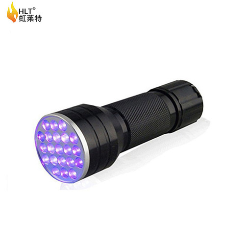 Free logo100uv51 purple light flashlight 21 led uv flashlight pet urine fluorescent scorpion light