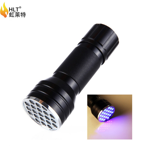Free logo100uv51 purple light flashlight 21 led uv flashlight pet urine fluorescent scorpion light