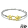 Trend bracelet, steel wire stainless steel, European style, micro incrustation