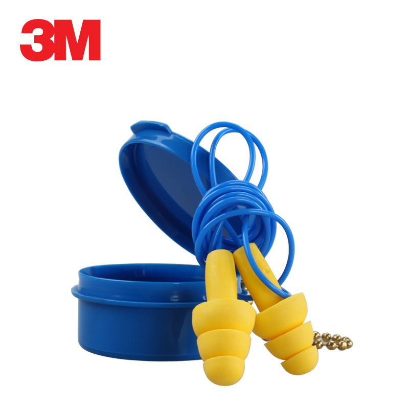 3M340-4002圣诞树型带线耳塞工业防噪音隔音配塑料盒静音降噪护耳