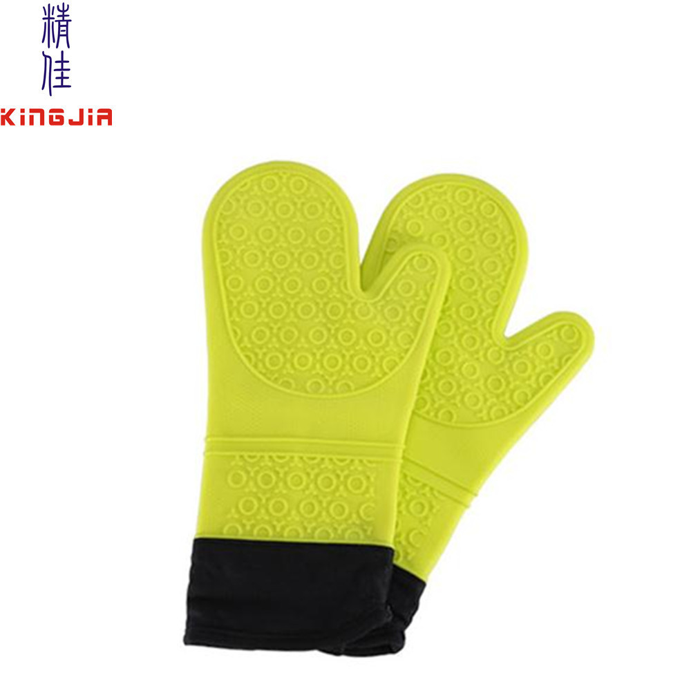 硅胶微波炉隔热手套 耐高温硅胶隔热 加棉布硅胶手套