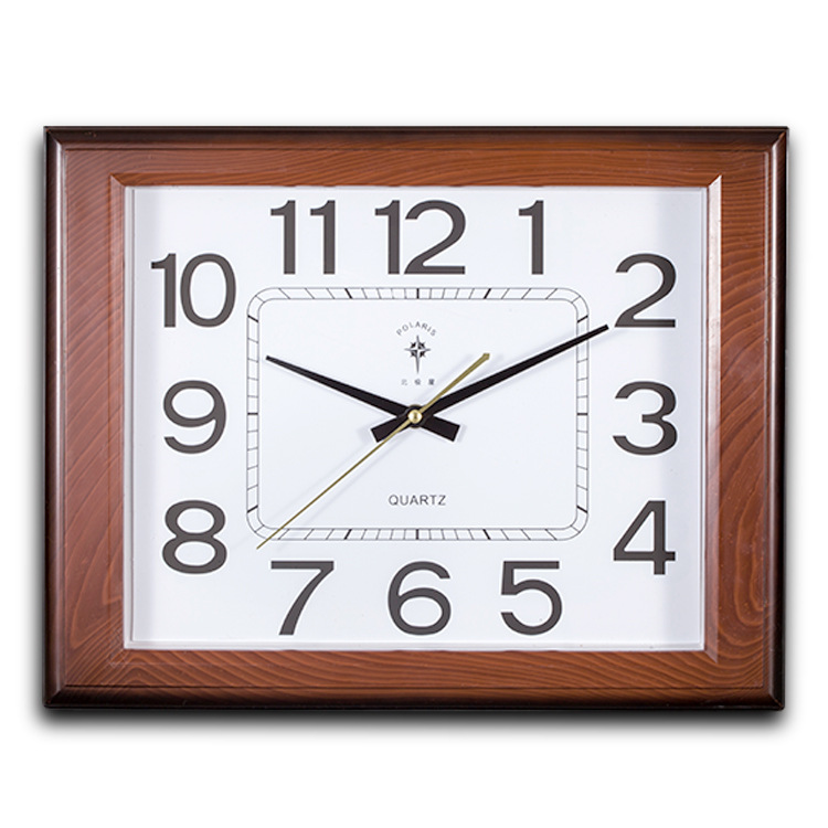 Polaris Rectangular Office Classroom Small Meeting Room Bedroom Wall Clock Full Digital Clear Mute
