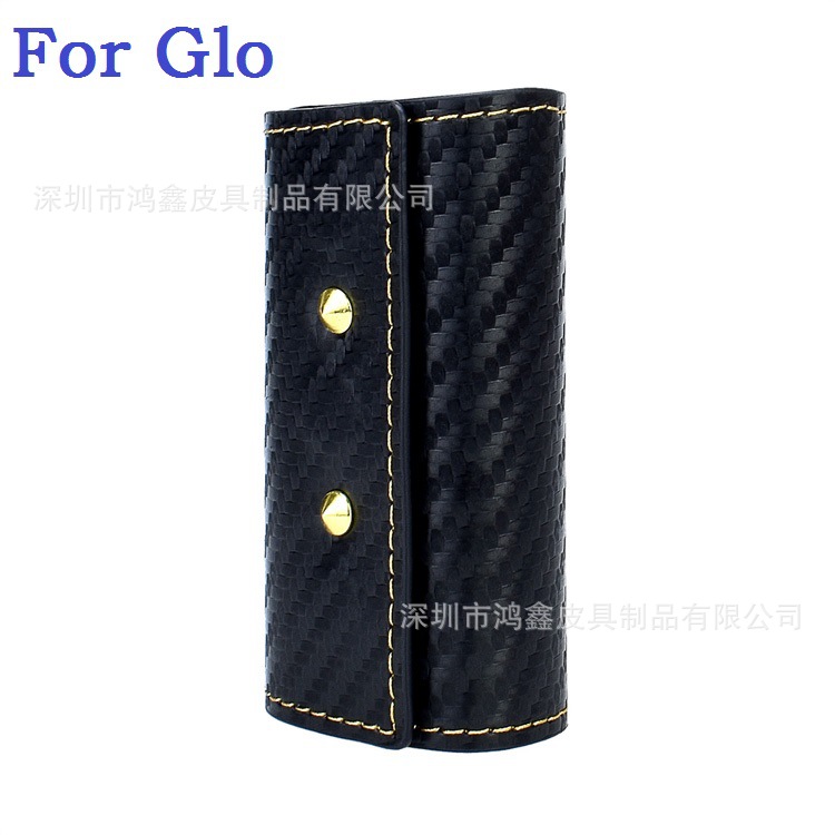 Carbon fiber textured Glo protective case with magic sticker GLO leather case, removable adhesive leather case, dropshipping available, free shipping, cross-border product.