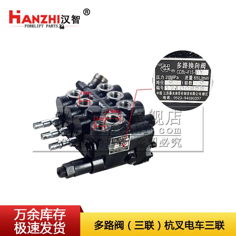 Válvula multidireccional de carretilla elevadora de tres vías CDB2-F15DY-03 acessorios de carretilla elevadora eléctrica de Hangzhou válvula hidráulica multidireccional