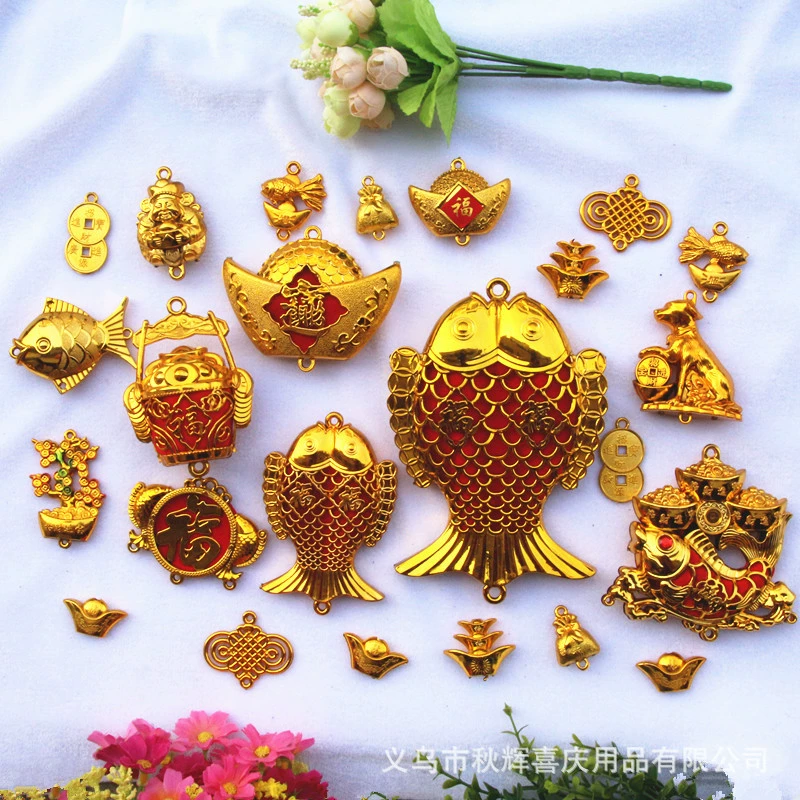 Горячий DIY ручной работы Свадебный кулон на заказ праздничное благословение слово слиток рыба китайский узел Аксессуары счеты медь в наличии