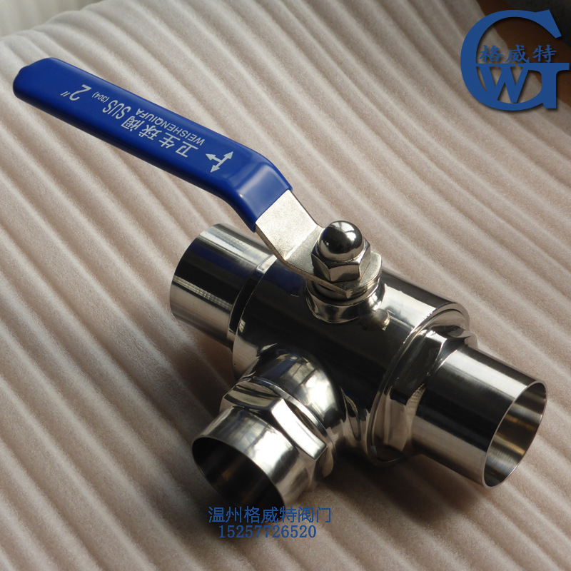 食品球阀 焊接三通球阀 卫生级不锈钢304对焊T型球阀 316L型球阀