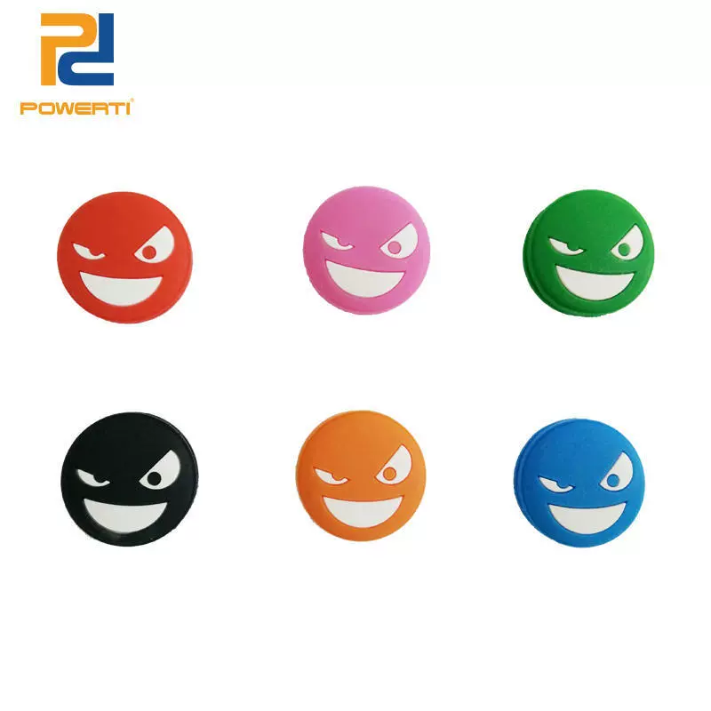 PowerTi забавная двухсторонняя смеющаяся гримаса Теннисная ракетка Амортизатор Забавный силиконовый амортизатор Личность милый