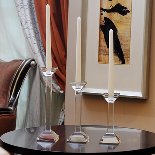 Modern Simple Crystal Candle Holder European Style Romantic Candlelight Dinner Dining Table Candle Holder Home Decoration Small Ornaments