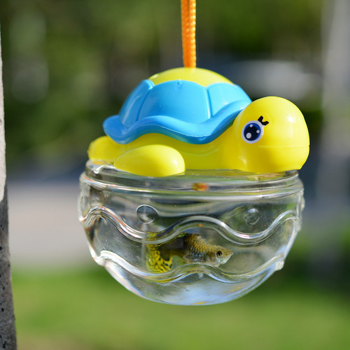 Cartoon Handheld Mini Turtle Bottle Goldfish Bowl Bottle Plastic Small Turtle Box Fish Bottle Fish Tank Wholesale
