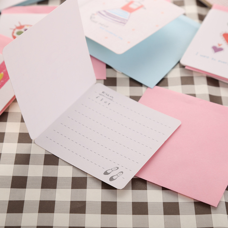 Tarjeta pequeña Linda Tienda de flores creativa de dibujos animados tarjeta de felicitación pequeña Flor Hornear actividad de vacaciones Tarjeta de mensaje de regalo pequeño