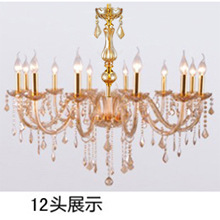 Lámpara de cristal blanco de 12 cabezas lámpara de vela de jade blanco adecuada para sala de estar grande Sala de exposiciones vestíbulo del hotel lámpara de sala de ingeniería
