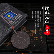 火山石负离子能量吊坠花边太阳花浮雕项坠批发会销礼品复古项链
