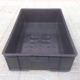 批发长方形工业塑胶箱防静电物料箱 黑色小号零件盒塑料周转箱