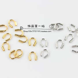 925纯银镀白金DIY饰品手链项链配件 护线器 美化 U型器