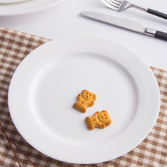 Hotel restaurant tableware table pure white bone china flat plate Western steak plate round plate buffet plate