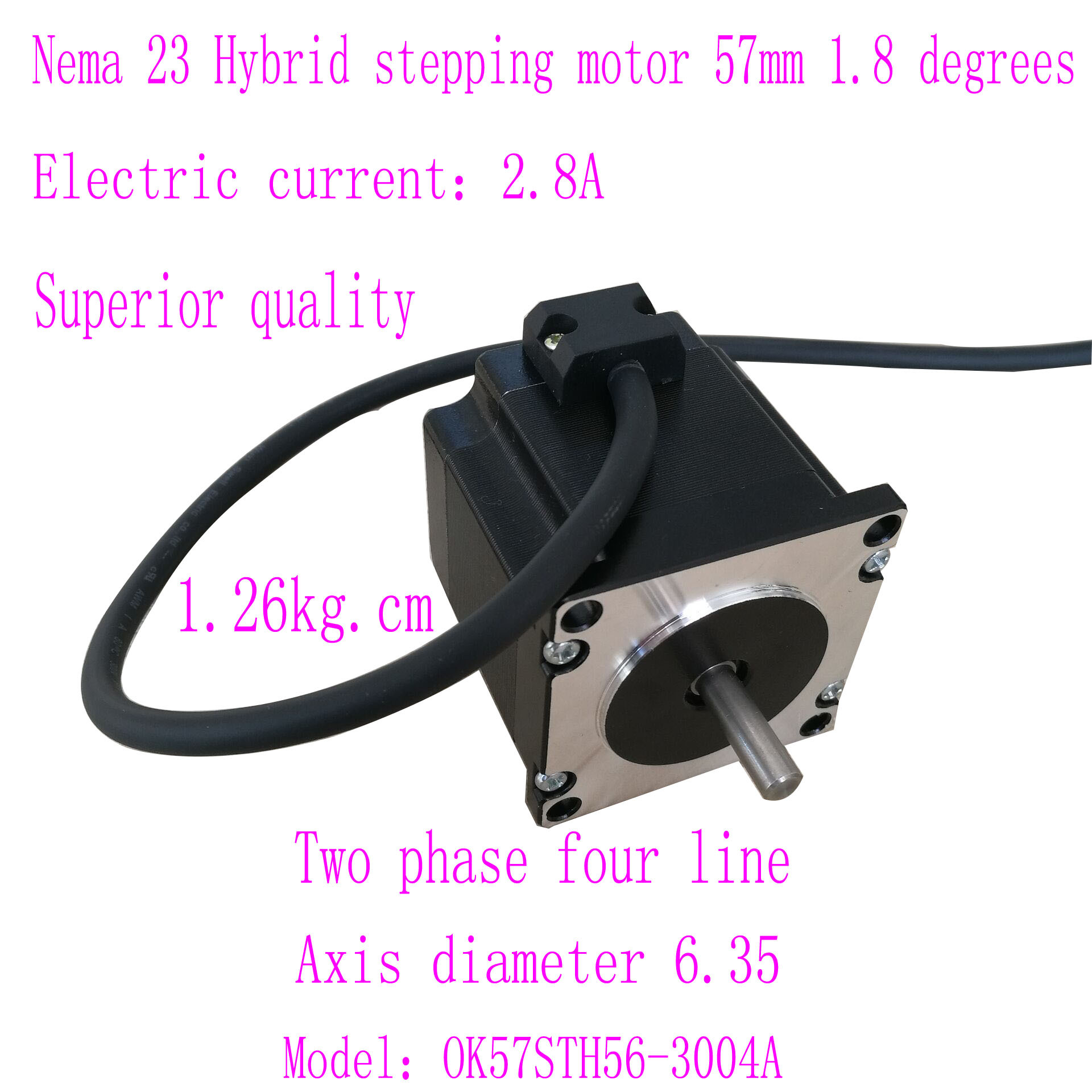 NEMA23 Stepper motor 57mm 1.8 degrees 12.6kg.cm 57步进电机