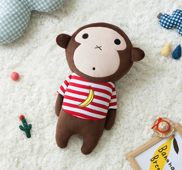 Corea del Sur pequeño animal muñeca niños asiento de coche cubierta la correa seguridad calmante almohada felpa