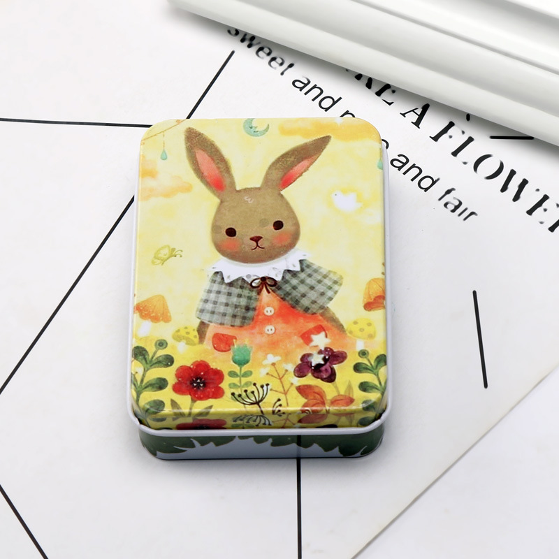 Caja de hojalata rectangular de dibujos animados creativo famoso embalaje caja de hierro bolsa de metal decoración caja de almacenamiento en stock