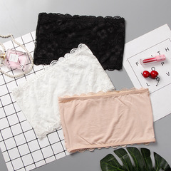 防走光蕾絲裹胸一字圍薄款美背抹胸一片式隱形圍胸背心無肩帶內衣