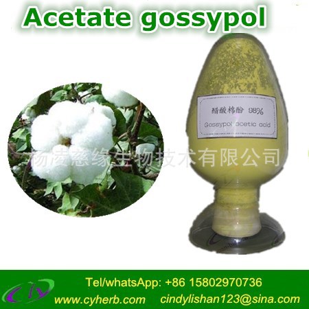 醋酸棉酚 98% 1g/袋gossypol acetate  CAS#12542-36-8 实验用