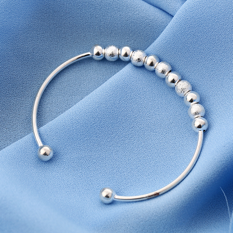 Factory in stock wholesale bracelet temperament fashion silver bracelet women's simple transfer bead bracelet bracelet gift