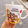 Kawaii Stick Squirrel Chinic Duck Mickey Ceramic Water Cup Cup Cup Coffee Cup Gift Box with a spoon