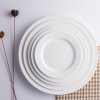 Hotel and restaurant tableware swinging pure white bone porcelain flat disk Western dining steak round plate round plate buffet plate