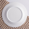 Hotel and restaurant tableware swinging pure white bone porcelain flat disk Western dining steak round plate round plate buffet plate