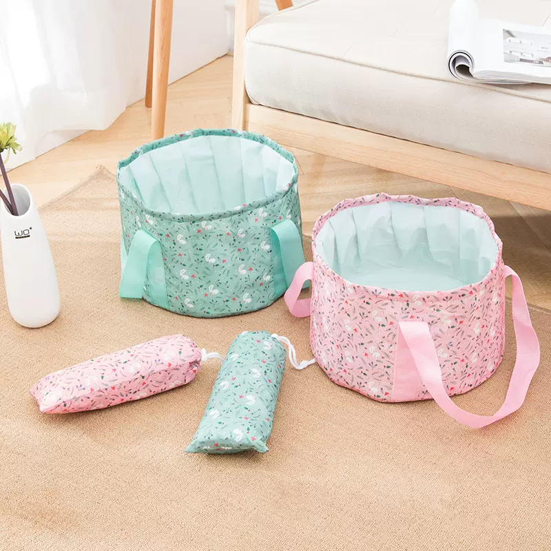 便携式可折叠盆 旅行装备旅游洗脸盆泡脚水盆户外钓鱼水桶露营用